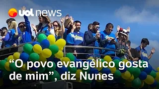 Nunes canta na Marcha para Jesus, se diz acolhido e declara: 'O povo evangélico gosta de mim'