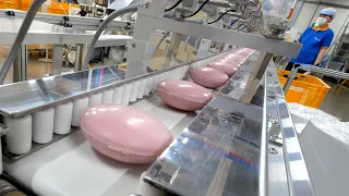 40 million units produced per year! The process of making soap in bulk. Amazing Korean soap factory