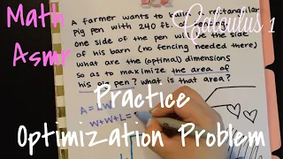 *Softspoken* Relaxing Math ASMR | Optimization Problem Practice | Calculus- with Sharpie!