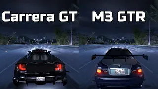 Porsche Carrera GT vs BMW M3 GTR - Need for Speed Carbon (Drag Race)