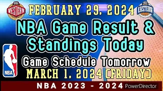 NBA Standings & Game Result Today | FEBRUARY 28, 2024 #nba #standings #games #results #schedule