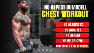 30 Min BEST HOME CHEST WORKOUT (30 exercises - No repeats)