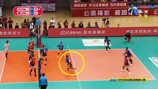 วอลเลย์บอลไทย ใช้เท้า ฟุตเซฟ  Volleyball Foot Save by Thailand players