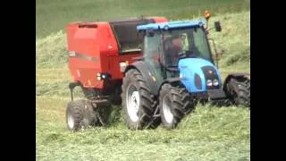 Prezentacja prasa Case RB454 & Landini Powerfarm 95 (Sianokiszonka 2011)