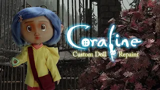 Making a CORALINE movie doll! || Halloween || OOAK Custom Doll Repaint and Tutorial || Old Navy