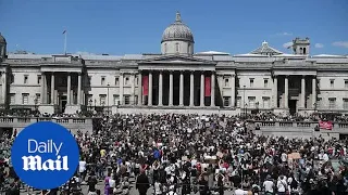 'I can't breathe': London's Trafalgar Square packed with George Floyd demonstrators