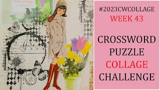 Crossword Puzzle Collage - Week 43 / Paper Doll Collage Art Book / Collaging for Beginners