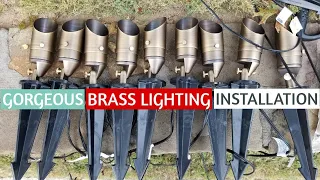 Front Yard Landscape Lighting Installation | High Quality Brass Lights