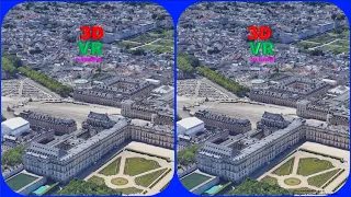 Palace of Versailles 3D VR Stereogram Magic eye, 3D SBS, Google Earth, Paris, France, 매직아이