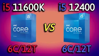 i5 12400 vs i5 11600K - Benchmark and test in 7 Games 1080p