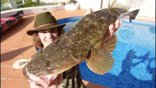 River Monster FISHING Challenge in my BACKYARD! (Eating What I Catch)