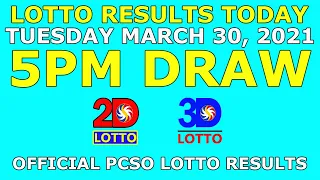 [OLD] 5pm Lotto Result March 30 2021 (Tuesday) PCSO Today