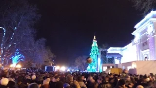 Odessa 01.01.2016  fireworks at the Dumskaya Square