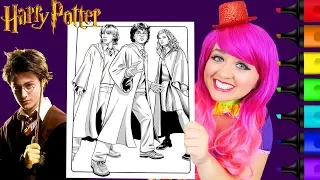 Coloring Harry Potter, Ron & Hermione Crayola Coloring Page Prismacolor Markers | KiMMi THE CLOWN