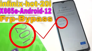 Infinix Hot 20i (X665e ) Frp Bypass | Infinix Hot 20i(X665c) Android 12 google Account Bypass 2023