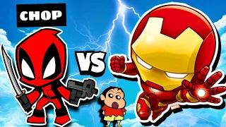 SHINCHAN and IRONMAN VS CHOP and DEADPOOL ! |Bowmasters|IamBolt Gaming