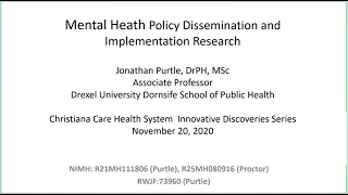 Mental Health Policy Dissemination and Implementation Research