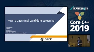 Core C++ 2019 :: Nimrod Sapir :: How to pass (my) candidate screening