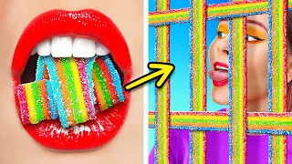 MANERAS DE COLAR COMIDA A TODAS PARTES || Ideas para colar maquillaje y mascotas por 123 GO! GOLD