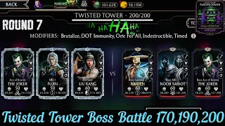 Twisted Tower Boss Battle 170,190 & 200 Fight + Reward | MK Mobile