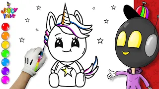 Cute unicorn / Drawing and coloring for kids