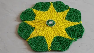 How to make a beautiful woolan star shape Doormat