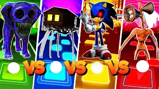 Zoonomaly vs Spider House Head vs Sonic hedgehog exe vs Siren Head exe  🌟 Tiles Hop EDM Rush