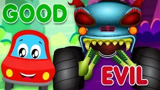 Good Vs Evil | Little Red Car | Cartoons For Babies