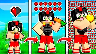 Paso Minecraft PERO LOS CORAZONES se MULTIPLICAN al COMER! 🍉😂 Invictor y Acenix