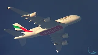 Emirates A380 contrail spotting