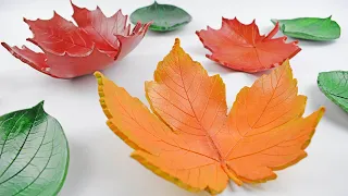 DIY Autumn Leaf Bowls - Easy Home Decorations Tutorial - Air Drying Clay Decor Craft