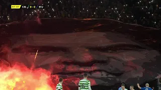 Celtic fans pay tribute to Bertie Auld at Hampden during Premier Sports Cup semi final