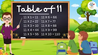 Table of 11 for kids: Learn Multiplication Table of Eleven | 11x1=11 Times Tables Song in English