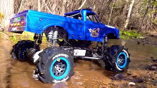 MUDDY PRiMAL MEGA MONSTER “TRAiL” Truck - Winch Action, Slo Mo, Creek, Jumps, Wash | RC ADVENTURES
