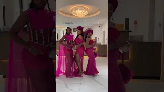 Nollywood actresses storms EKene Umenwa's white wedding in pink.