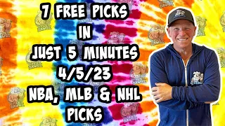 NBA, MLB & NHL Best Bets for Today Picks & Predictions Wednesday 4/5/23 | 7 Picks in 5 Minutes