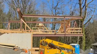 Modern House Part- 11 Second floor steel,  wood beams and a bad case of wrong-side-of-the-tab-itis