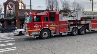 Seattle Fire Ladder 8 responding against traffic, plus misc B roll footage