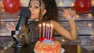 🎂 ASMR 🎂 It's My Birthday Celebration 🥳🎈| Gift Unboxing/Unwrapping 🎁 and Strawberry Cheesecake 😋🍓