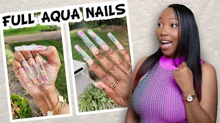 Creating Full Cover AQUARIUM NAILS!  *New Technique*