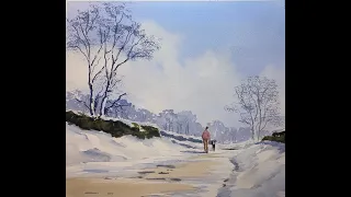 Paint a snow scene with Charlie for your Xmas cards!