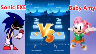 Sonic EXE vs Baby  Amy | Tiles Hop EDM Rush! | Best music game videos