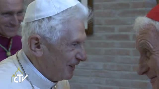 Pope Francis and new Cardinals visit Benedict XVI