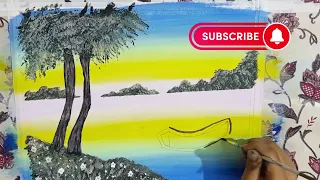 How to Boat on the Lake || Acrylic Painting for Beginners || 5-Minute Art's