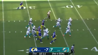 Dolphins strip-sack Jared Goff for a TD!