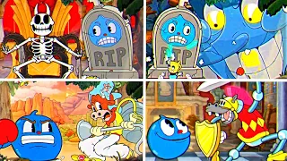 Cuphead + DLC - All Bosses With Goopy Le Grande Co-op Fights