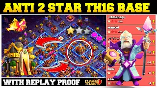 Only *1 Star* Town Hall 16 Base With Link + Replay | Th16 *Anti 2 Star* Base |