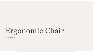Branch - Ergonomic Chair Assembly