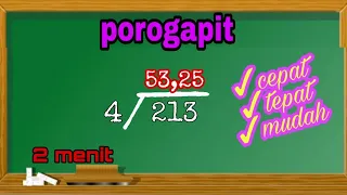 CARA CEPAT POROGAPIT DESIMAL (HASIL KOMA)| TIPS CEPAT MATEMATIKA POROGAPIT