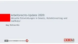 LiveWebinar: Arbeitsrecht Update 2020